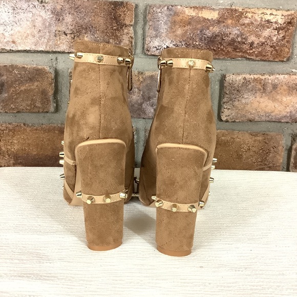 CAPE ROBIN “Maura” Studded Faux-Suede Quilted Booties - Picture 4 of 12
